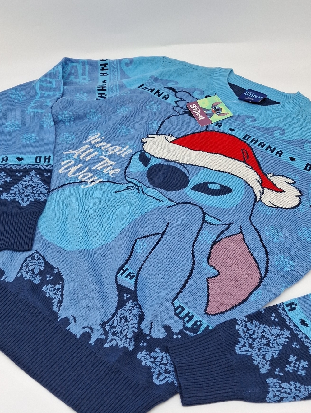 Disney Geeknet Stitch Christmas Holiday Sweater Blue S